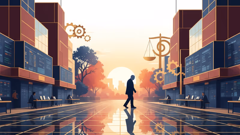 結合數位金融數據與自然景觀的現代化科技視角圖