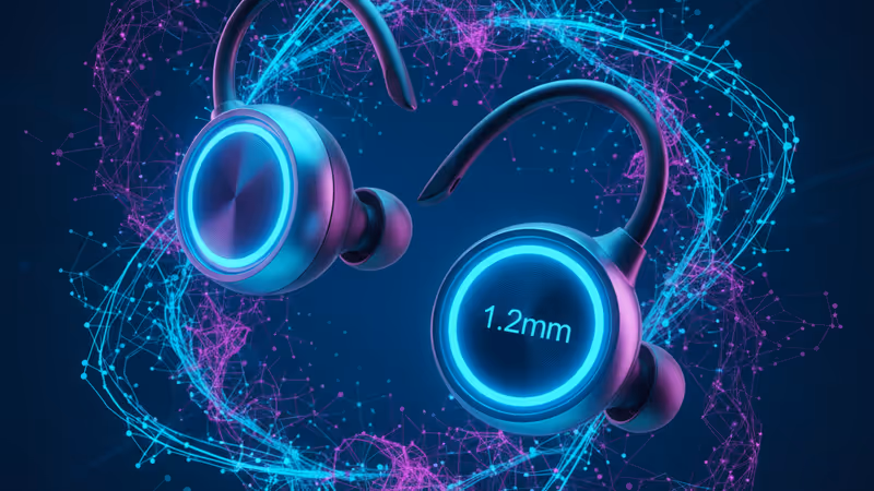 JBL 센스 프로 오픈형 이어버드를 착용한 모습