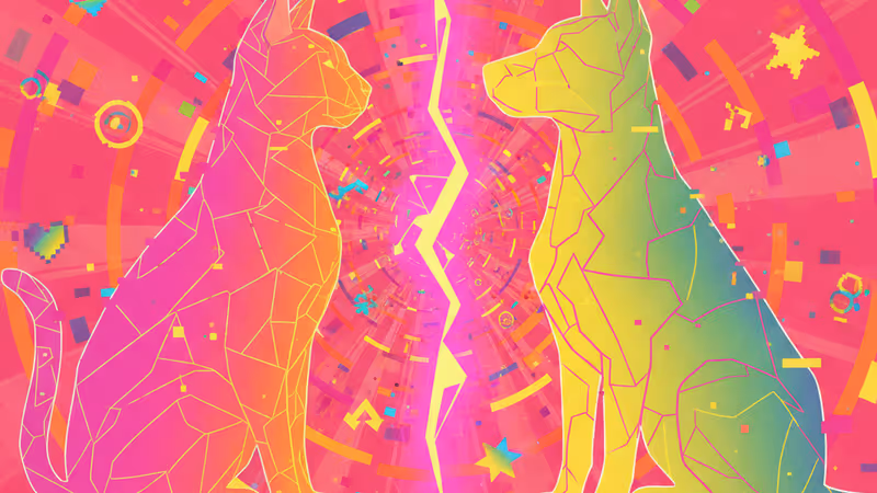 ジェニファー・ローレンスの肖像とチワワのシルエット