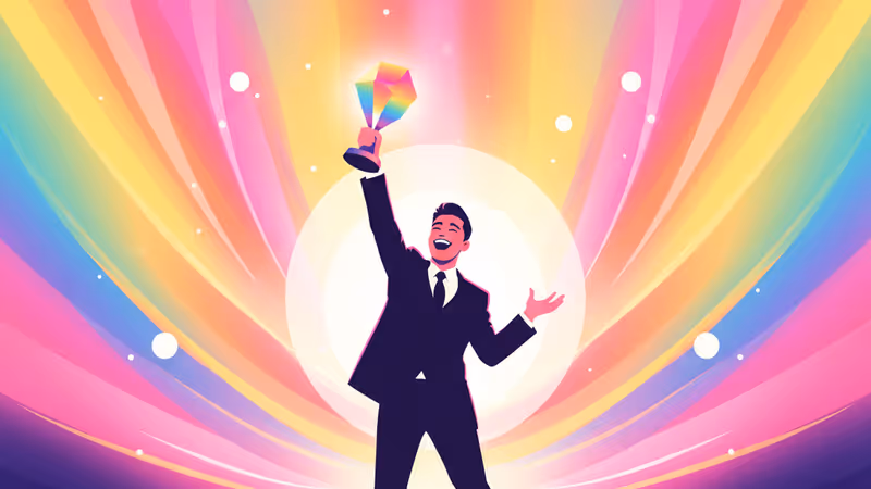 Jimmy Kimmel laughing while holding his Critics Choice Award