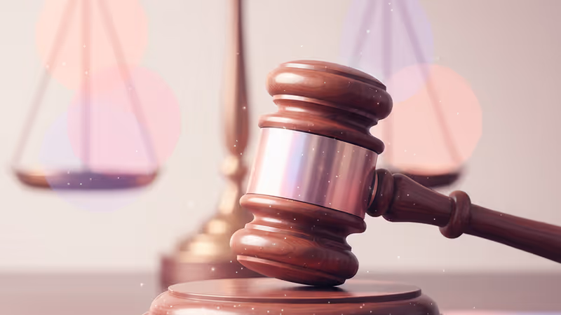 法庭木槌與象徵正義審判的嚴肅背景