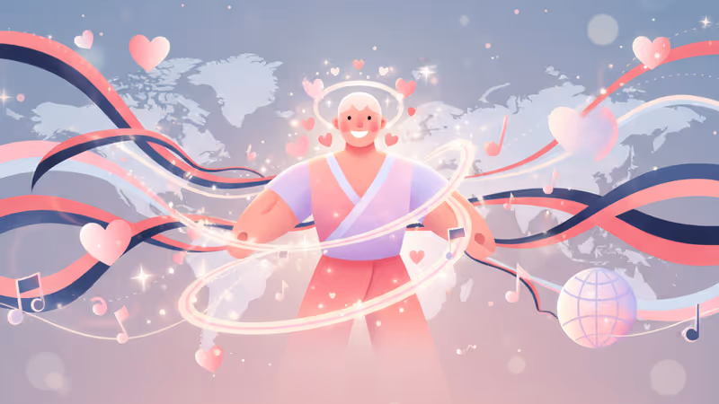 筋肉質だが優しい表情をした男性のイラストとコミュニティの反応