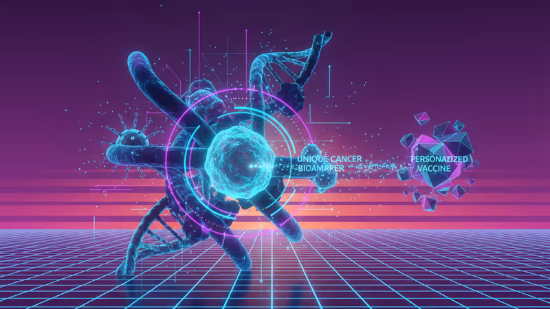 Visualization of AI platform designing a personalized cancer vaccine