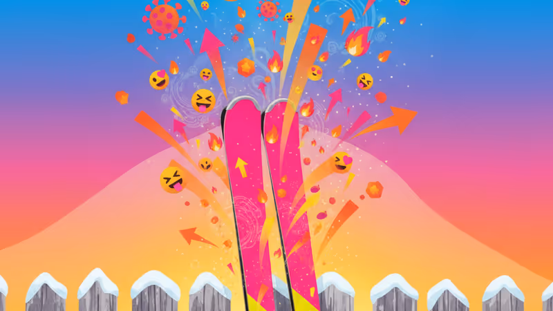 雪上を滑走するアルペンスキー選手の迫力ある姿