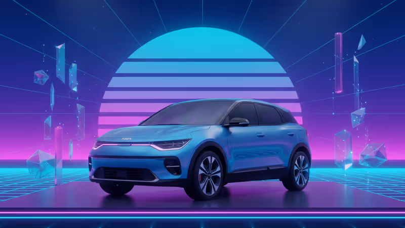 브뤼셀 오토쇼 무대에 전시된 기아의 소형 전기차 EV2