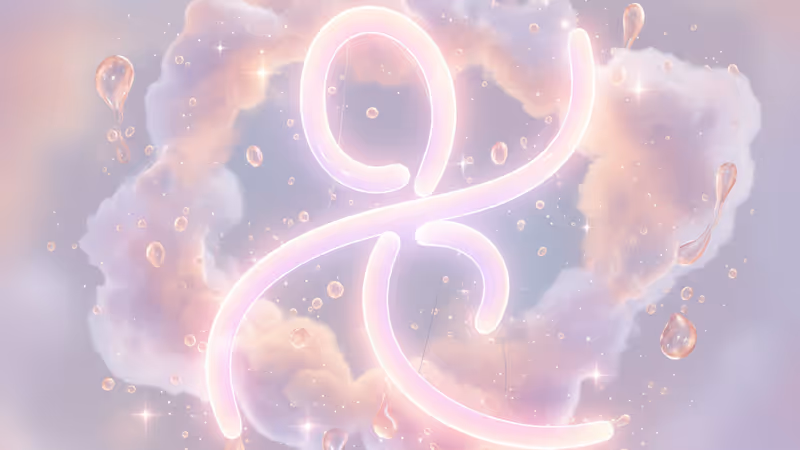 KiiiKiiiの新曲『Delulu World』を象徴する幻想的な背景のロゴ