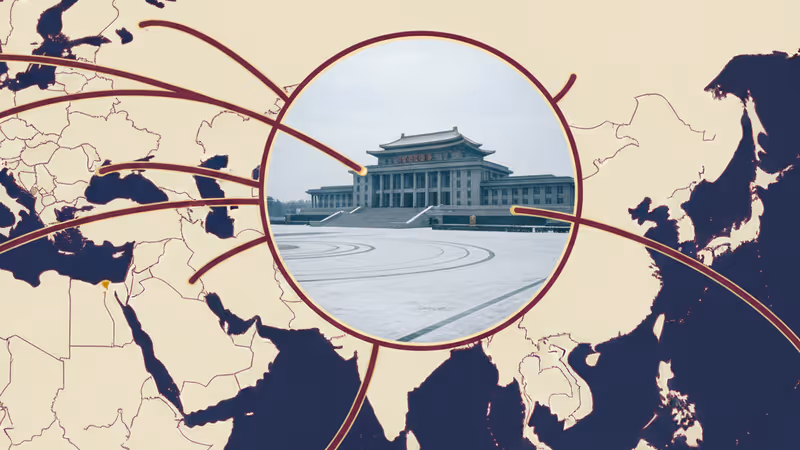 평양 금수산태양궁전의 웅장한 전경과 신년 참배 모습