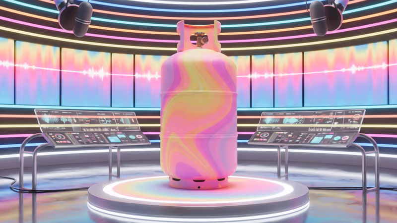 ヒル一家のキャラクターが描かれたテレビ画面のイラスト