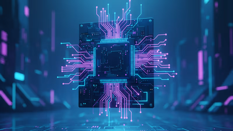 Kioxia 記憶體晶片與伺服器機房內部數據傳輸意象圖