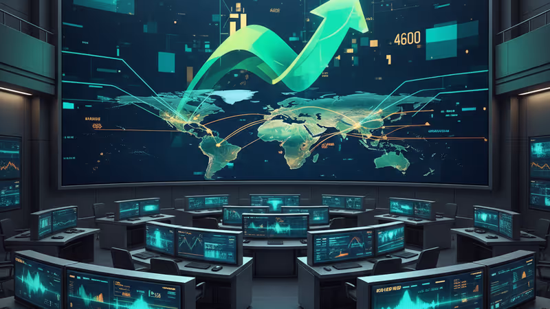 2026年1月9日，創下歷史新高的韓國KOSPI指數電子看板