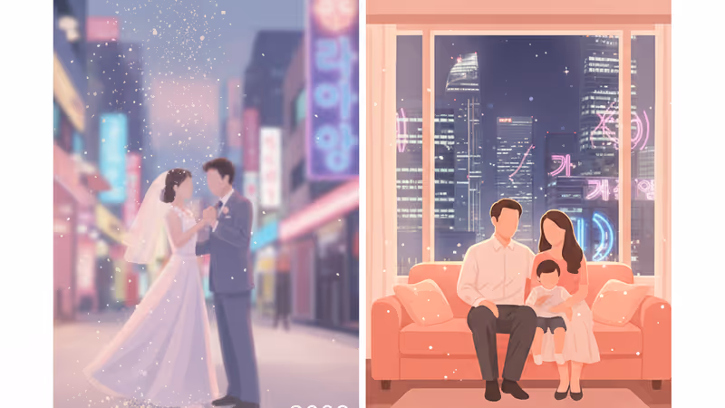 優雅な雰囲気の中で微笑むクォン・サンウとソン・テヨンのイメージ図