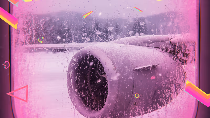 凍てつくフィンランド・キッティラ空港に駐機する雪に覆われた旅客機