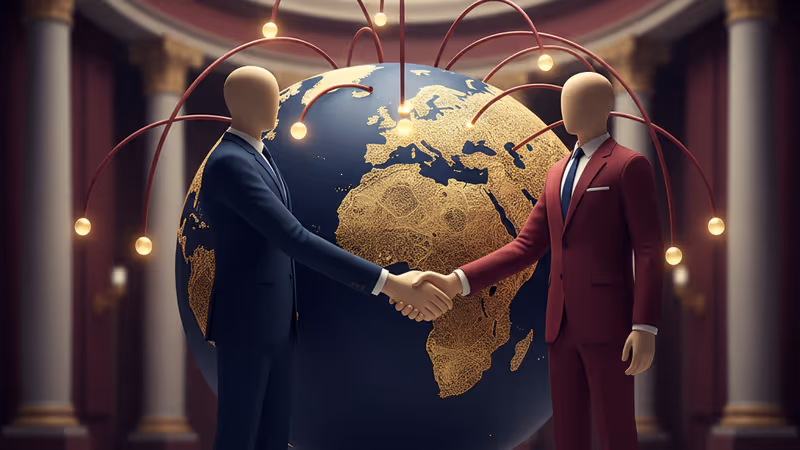 韓國與義大利國旗並列的兩國首腦會談現場