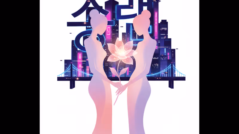 Silhouettes representing the Lia Kim and Choi Young Joon wedding photo surprise