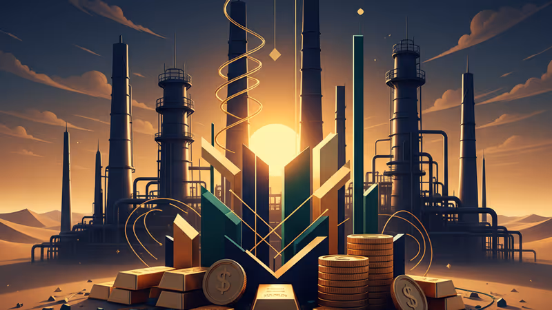 리비아 사막에 위치한 와하 오일 가스 생산 시설 전경