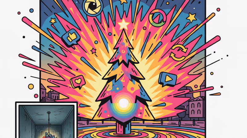 리투아니아 아파트 복도에 소박하고 개성 있게 꾸며진 크리스마스 장식 전경