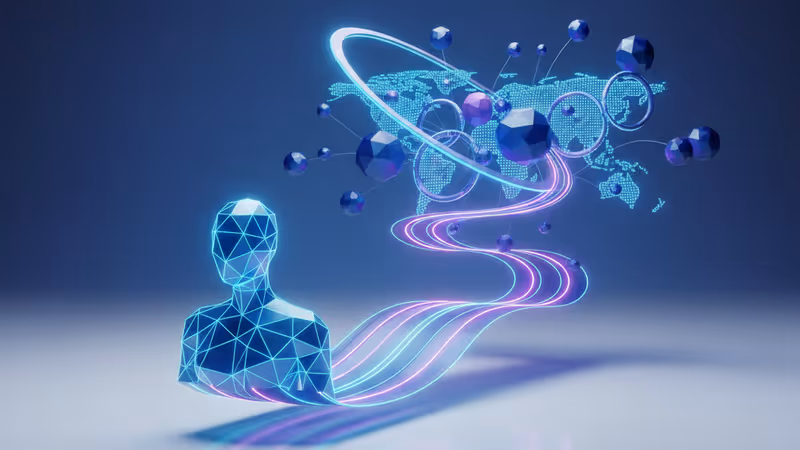 라이브킷의 실시간 데이터 전송 인프라를 형상화한 디지털 네트워크 이미지