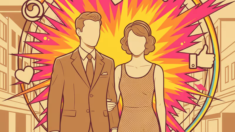 Ruth and Robert standing together in 1930s attire