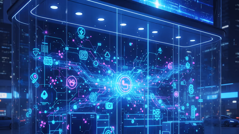 베트남 롱차우 약국 내부와 AI 데이터 분석 화면의 합성 이미지