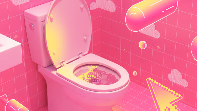 トイレの中に潜む謎の動物のシルエット