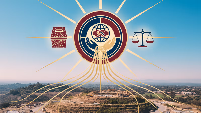 Aerial view of Pacific Palisades wildfire recovery site with empty lots