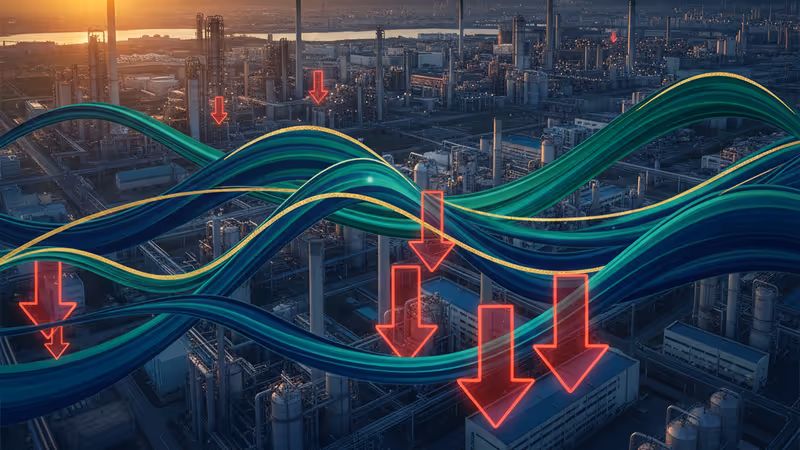 공급 과잉 해소를 위해 감산을 결정한 한국의 석유화학 단지 전경