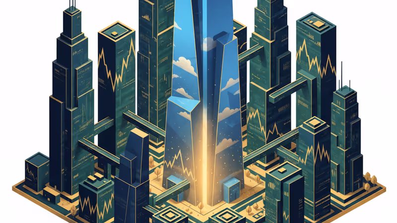 Portrait of Louis Gerstner with the IBM headquarters in background