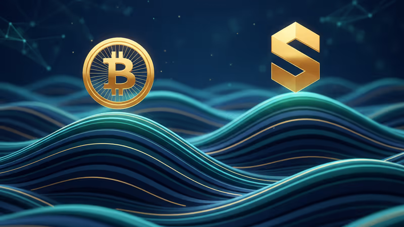 債券利回りの低下と仮想通貨の上昇を示すグラフィックイメージ