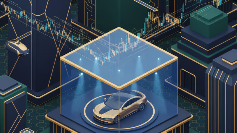 A Lucid Air premium electric sedan in a modern showroom setting