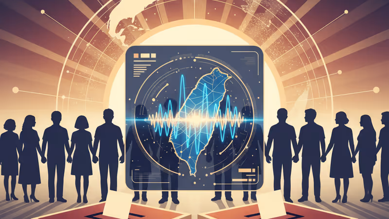 台湾近海で発生した地震を監視するモニターのグラフィック