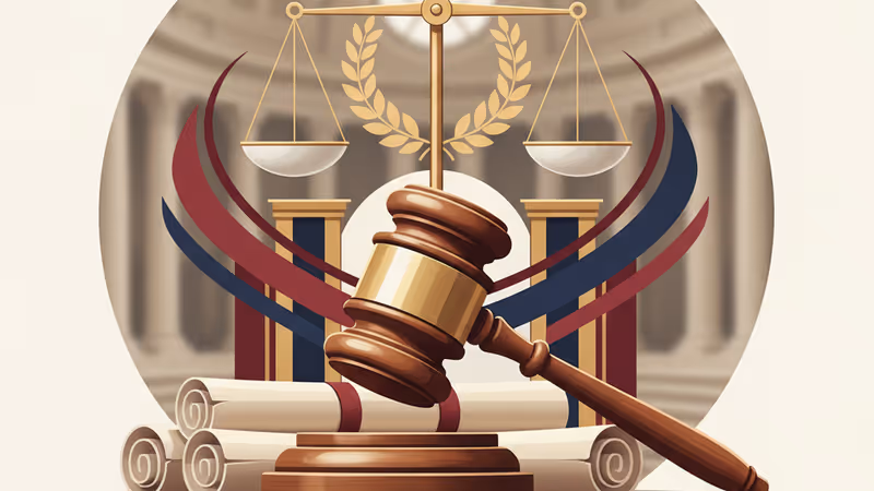 Wooden gavel and legal documents in a Malaysian court