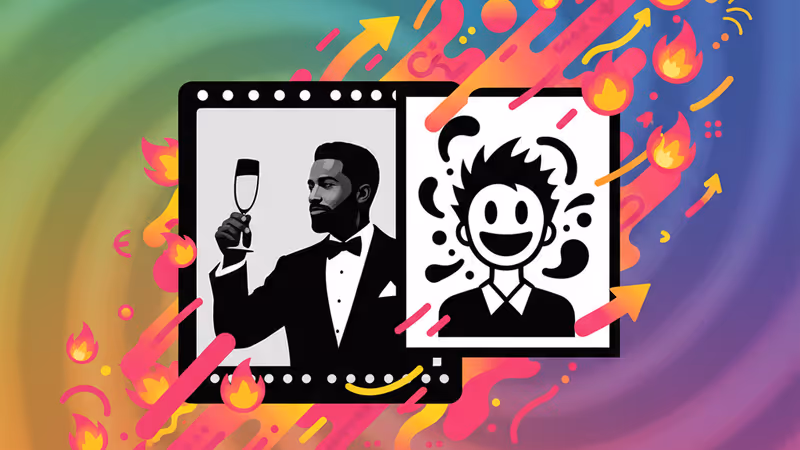 턱시도를 입은 마르첼로 에르난데스가 자신의 넷플릭스 포스터 앞에 서 있는 모습