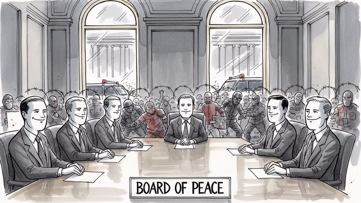 Masked Protesters Arrested as Trump's Board of Peace Holds First Meeting