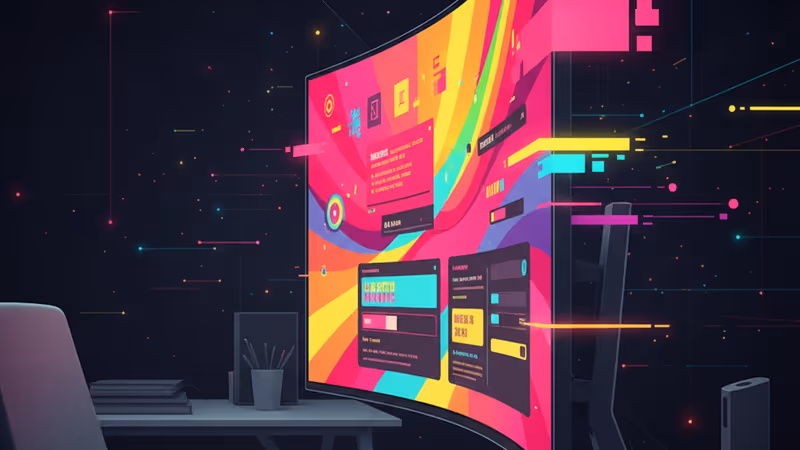 Samsung Odyssey Ark 55-inch monitor side view curvature