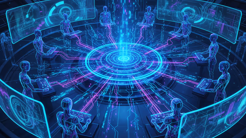 Enterprise control room managing multiple AI agents