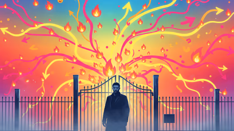 Jeremy Renner as Mike McLusky standing in front of the Kingstown prison gates.