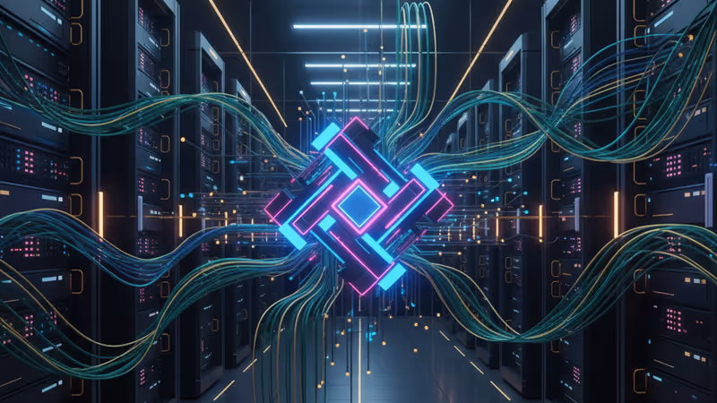 Meta 標誌與上升的股價圖表意象圖