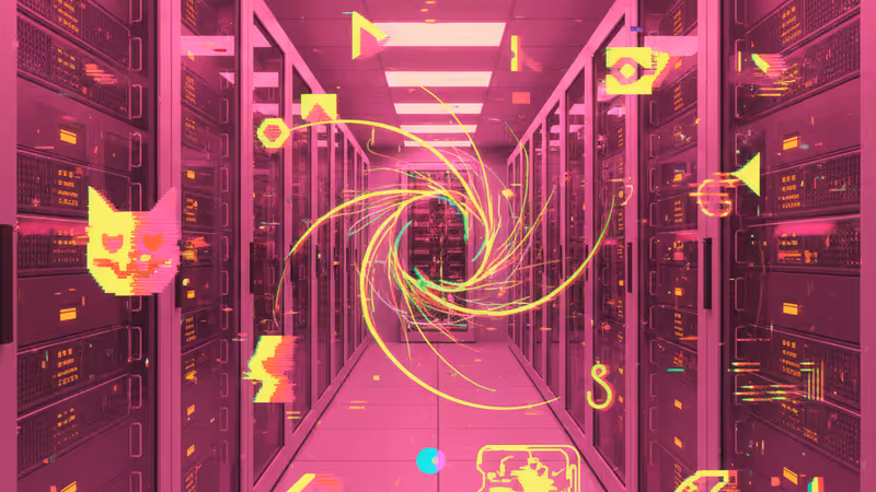 Microsoft 365の障害状況を象徴する、警告灯が灯るサーバー室のイメージ