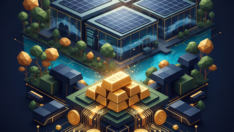 マイクロソフトのクリーンなAIデータセンターが自然と共生するイメージ