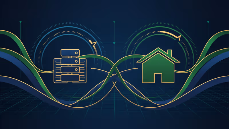 마이크로소프트의 데이터센터와 미국의 주거지가 조화를 이룬 모습