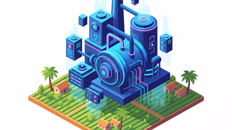 Industrial biochar gasifier in an Indian field