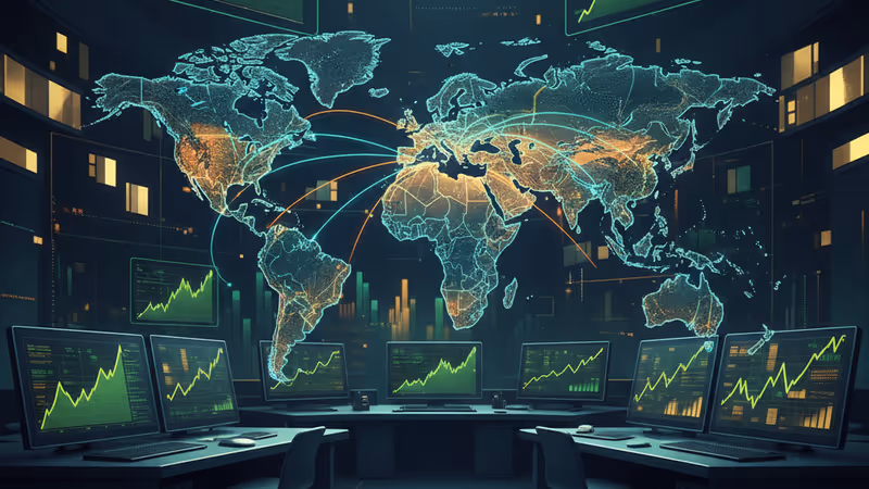 Trading floor screens displaying high-yield curves and MSTR ticker