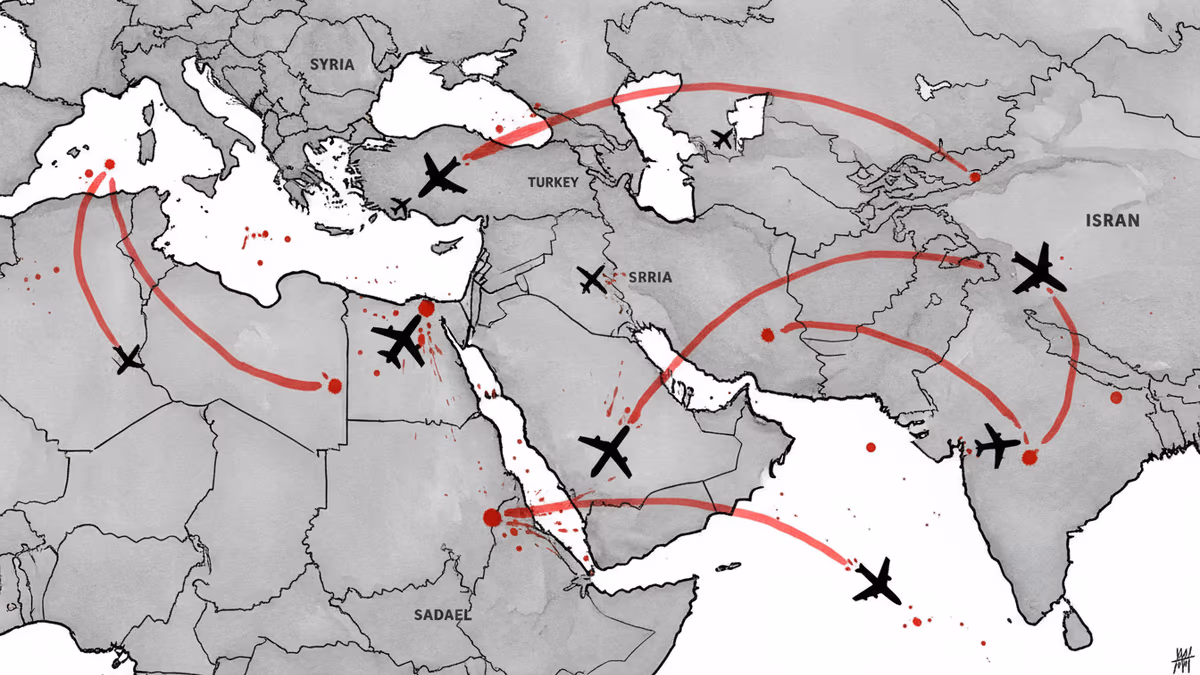 中東空域大封鎖：美以聯合攻擊伊朗引發區域航空癱瘓