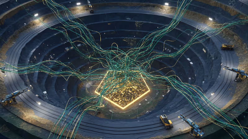 리오틴토와 글렌코어의 로고가 결합되는 금속 제련소 전경