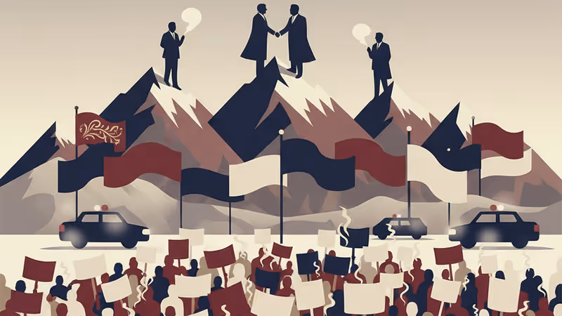 추운 겨울 날씨 속 미니애폴리스 시내에서 항의 문구를 든 시위대 전경