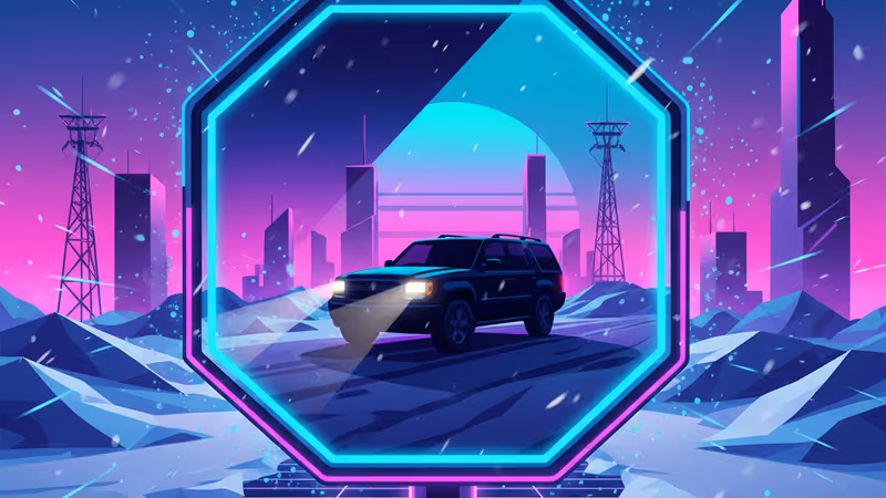 在明尼阿波利斯街頭持有哨子的手與背景中的聯邦執法車輛