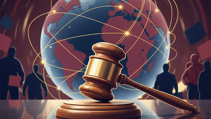 미네소타 법정 내부의 법봉과 대치 중인 연방 요원들