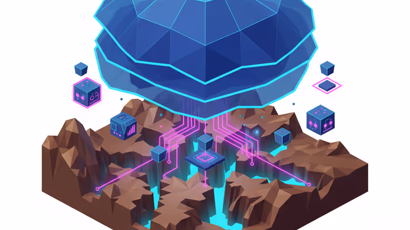 南極冰層下方複雜地形與巨型峽谷的數位建模示意圖