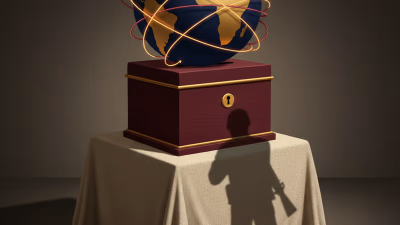 A ballot box with a soldier's shadow in Uganda