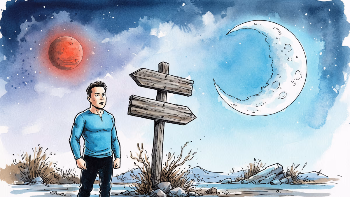 Musk Ditches Mars for Moon During Super Bowl Sunday